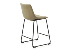 Banco* Conjunto de 2 bancos estofados de cor creme com pernas de metal preto Bege