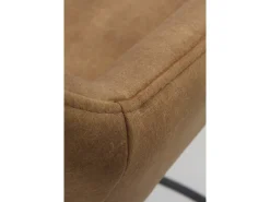 Banco* Conjunto de 2 bancos estofados cor castanha pernas metálicas pretas Castanho