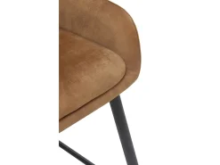 Banco* Conjunto de 2 bancos estofados cor castanha pernas metálicas pretas Castanho