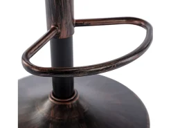 Banco*Hauss Spole Conjunto de 2 banquetas ajustáveis ​​- Estrutura em metal e encosto em rattan - Almofada em linho Bege