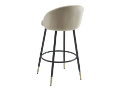 Banco|Vente-unique Conjunto de 2 banquetas de bar em veludo e metal - - ELIRAM Bege