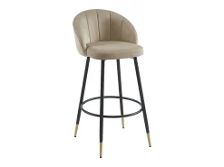 Banco|Vente-unique Conjunto de 2 banquetas de bar em veludo e metal - - ELIRAM Bege