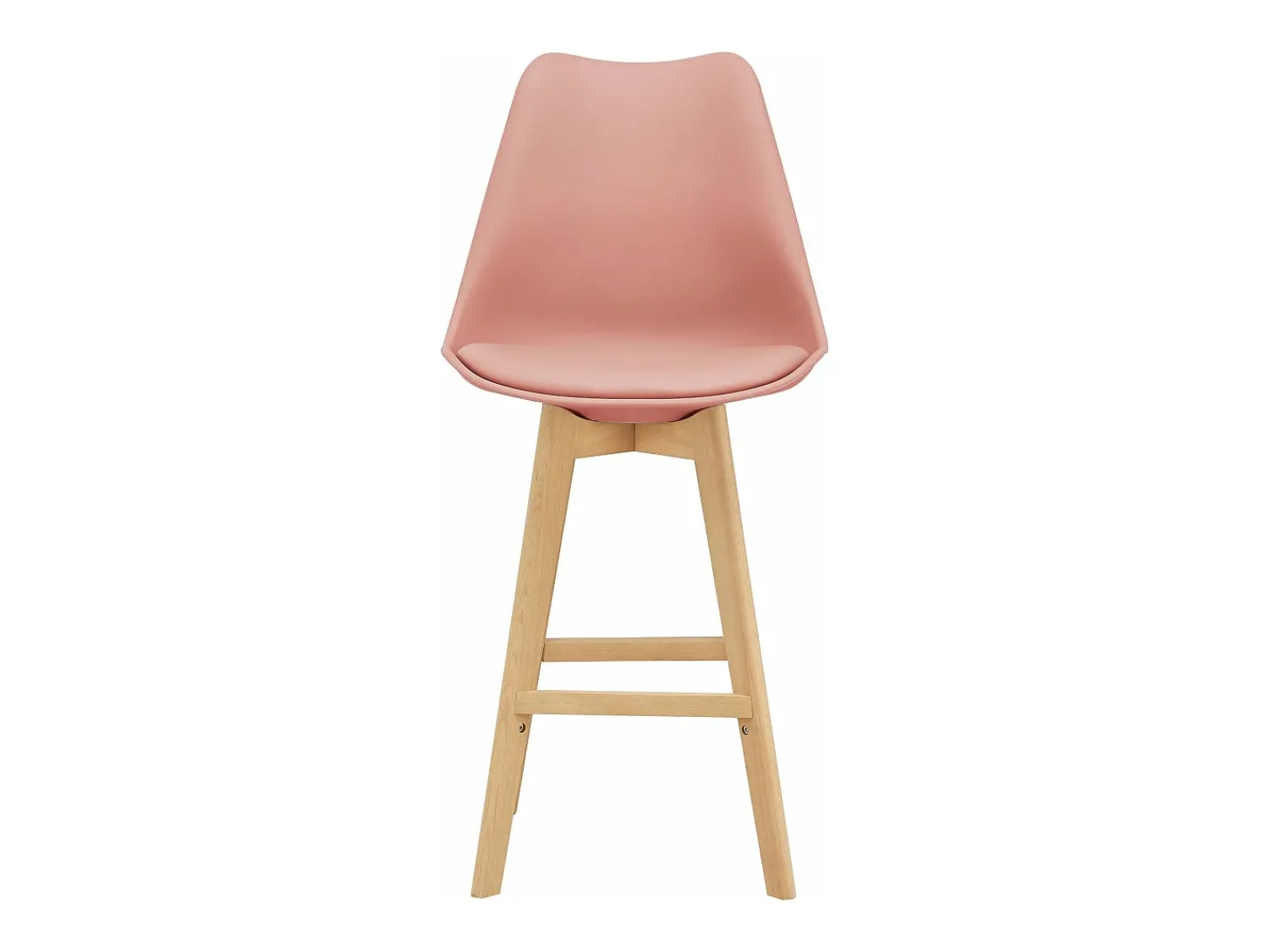 Helloshop26 Conjunto de 6 banquetas de bar em plástico sintético acabamento em faia 105x48x58 cm rosa 03_0008729^ Banco