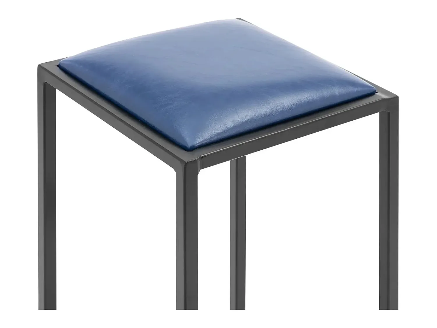 Sale Helloshop26 Conjunto de 2 banquetas de bar industriais com estofamento em PU estrutura metálica com pintura eletrostática preta e azul 14_0010063 Preto