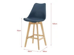 Banco|Helloshop26 Conjunto de 4 banquetas de bar em plástico sintético acabamento em faia 105 x 48 x 58 cm azul 03_0008717 Bege