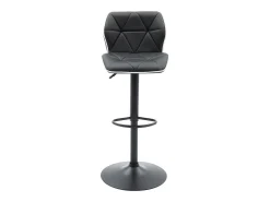 Banco|Vente-unique Conjunto de 2 banquetas de bar em couro sintético e aço - Altura ajustável - - CALVIN Preto