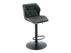 Banco|Vente-unique Conjunto de 2 banquetas de bar em couro sintético e aço - Altura ajustável - - CALVIN Preto