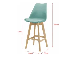 Banco|Helloshop26 Conjunto de 6 banquetas de bar em plástico sintético acabamento em faia 105x48x58 cm cor menta 03_0008727 Bege