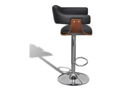 Banco|Mobikasa Conjunto de 2 banquetas de bar modernas em e madeira 1202019 Preto