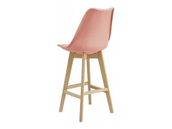 Helloshop26 Conjunto de 4 banquetas de bar em plástico sintético acabamento em faia 105x48x58 cm rosa 03_0008721^ Banco