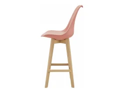 Helloshop26 Conjunto de 4 banquetas de bar em plástico sintético acabamento em faia 105x48x58 cm rosa 03_0008721^ Banco