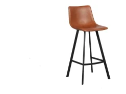 Hot Meublorama Conjunto de 2 banquetas de bar OZON – Cor Cognac – Assento em PU – Conforto moderno e estilo elegante Castanho