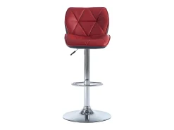 Banco|Vente-unique Conjunto de 2 banquetas de bar em couro sintético e aço cromado - Altura ajustável - - CALVIN Vermelho