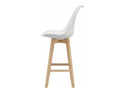 Banco|Helloshop26 Conjunto de 6 banquetas de bar em plástico sintético acabamento em faia 105 x 48 x 58 cm brancas 03_0008724 Bege