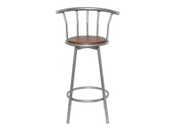 Banco*Mobikasa Conjunto de 2 banquetas de bar modernas em madeira marrom 1202010 Castanho