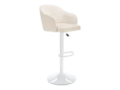 Banco*Vente-unique Conjunto de 2 banquetas de bar em tecido e metal - e branco - CARSTEN Creme