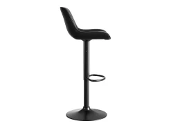 Banco|Hauss Spole Conjunto de 4 banquetas de bar pretas, com altura regulável, em veludo e metal. Preto