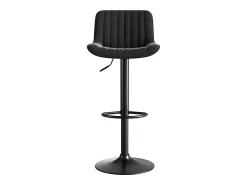 Banco|Hauss Spole Conjunto de 4 banquetas de bar pretas, com altura regulável, em veludo e metal. Preto