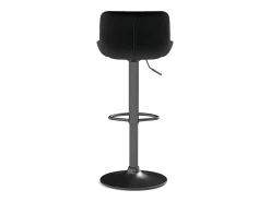 Banco|Hauss Spole Conjunto de 4 banquetas de bar pretas, com altura regulável, em veludo e metal. Preto