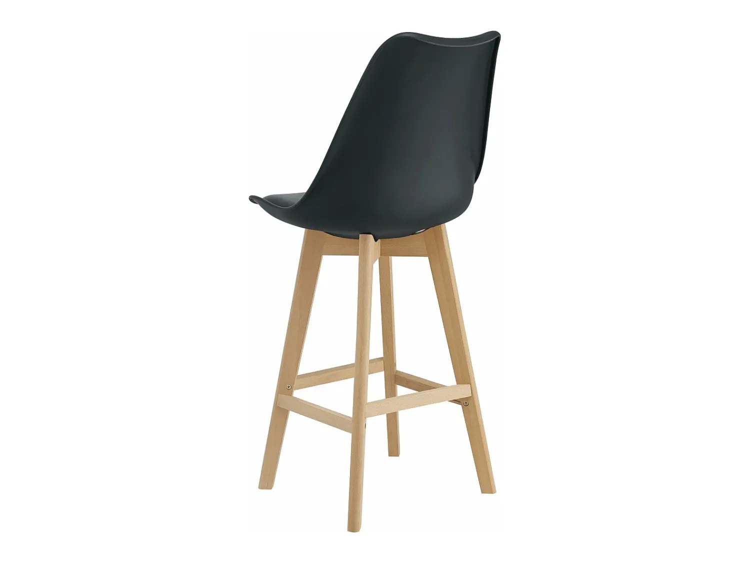 Discount Helloshop26 Conjunto de 6 banquetas de bar em plástico sintético acabamento em faia 105 x 48 x 58 cm pretas 03_0008728 Preto