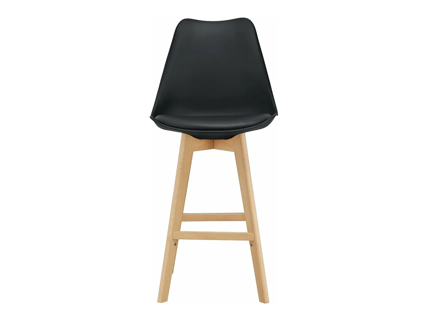Discount Helloshop26 Conjunto de 6 banquetas de bar em plástico sintético acabamento em faia 105 x 48 x 58 cm pretas 03_0008728 Preto