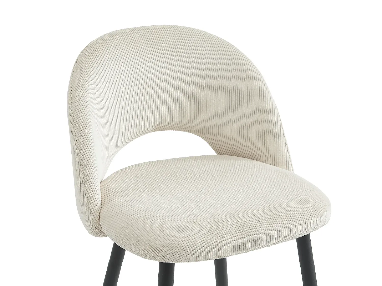 Best Vente-unique Conjunto de 2 banquetas de bar em veludo cotelê e metal - - FINCHY por Pascal Morabito Creme