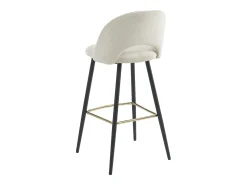Best Vente-unique Conjunto de 2 banquetas de bar em veludo cotelê e metal - - FINCHY por Pascal Morabito Creme