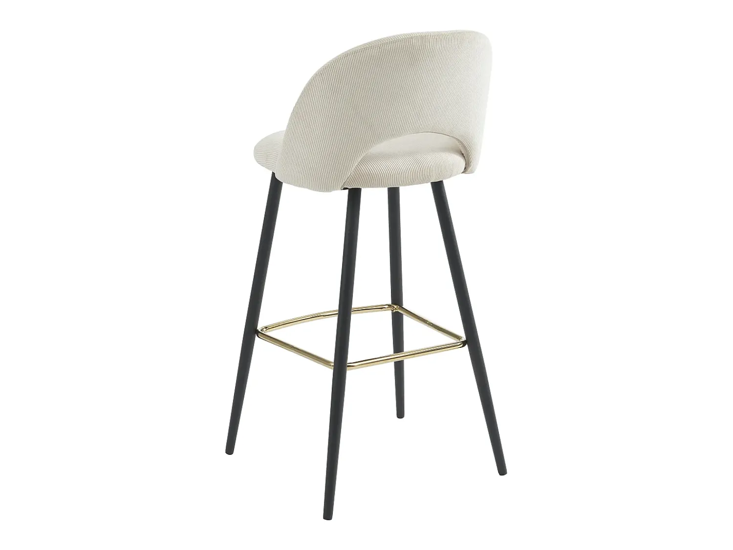 Best Vente-unique Conjunto de 2 banquetas de bar em veludo cotelê e metal - - FINCHY por Pascal Morabito Creme