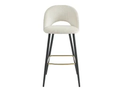 Best Vente-unique Conjunto de 2 banquetas de bar em veludo cotelê e metal - - FINCHY por Pascal Morabito Creme