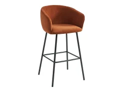 Banco|Vente-unique Conjunto de 2 banquetas em tecido e metal preto - - LAZONI por Pascal Morabito Terracota