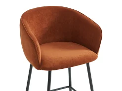 Banco|Vente-unique Conjunto de 2 banquetas em tecido e metal preto - - LAZONI por Pascal Morabito Terracota