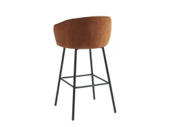 Banco|Vente-unique Conjunto de 2 banquetas em tecido e metal preto - - LAZONI por Pascal Morabito Terracota
