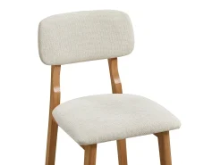 Banco*Vente-unique Conjunto de 2 banquetas em tecido texturizado e madeira de seringueira natural - - LEDIRA Bege