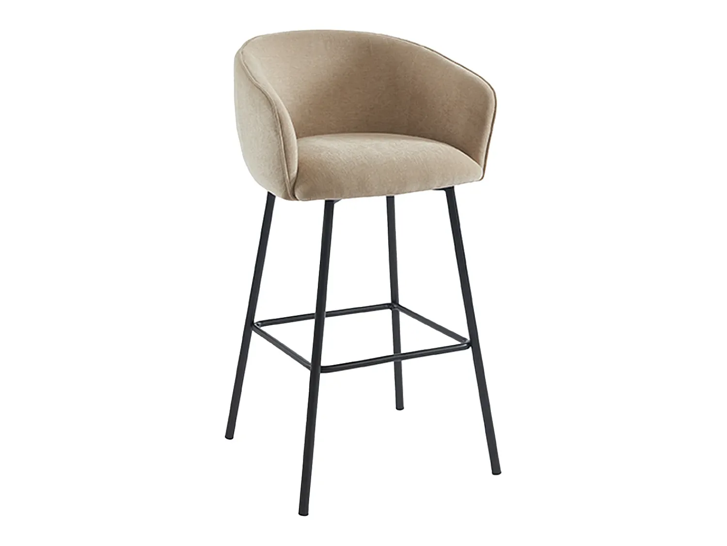 Vente-unique Conjunto de 2 banquetas em tecido e metal preto - - LAZONI por Pascal Morabito^ Banco