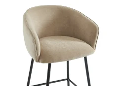 Vente-unique Conjunto de 2 banquetas em tecido e metal preto - - LAZONI por Pascal Morabito^ Banco
