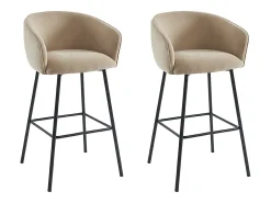 Vente-unique Conjunto de 2 banquetas em tecido e metal preto - - LAZONI por Pascal Morabito^ Banco