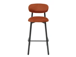 Best Vente-unique Conjunto de 2 banquetas em veludo e metal preto - Terracotta - LAKABI Terracota