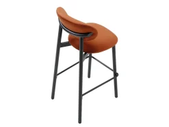 Best Vente-unique Conjunto de 2 banquetas em veludo e metal preto - Terracotta - LAKABI Terracota