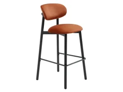 Best Vente-unique Conjunto de 2 banquetas em veludo e metal preto - Terracotta - LAKABI Terracota