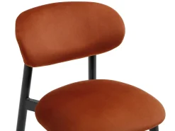 Best Vente-unique Conjunto de 2 banquetas em veludo e metal preto - Terracotta - LAKABI Terracota