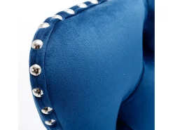 Best Hauss Spole Conjunto de 2 banquetas giratórias em veludo - Altura regulável de 63,5 a 84 cm - e prateado Azul