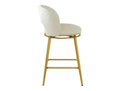 Discount Hauss Spole Conjunto de 2 banquetas giratórias em tecido chenille - Estrutura em metal dourado Bege