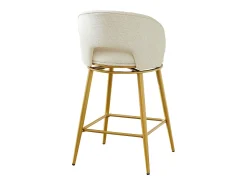 Discount Hauss Spole Conjunto de 2 banquetas giratórias em tecido chenille - Estrutura em metal dourado Bege