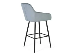 Best Giner y colomer Conjunto de 2 banquetas revestidas em veludo e com estrutura metálica. Azul