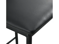 Banco|Mobikasa Conjunto de 2 banquetas/cadeiras de bar com pés de aço assento sintético e altura do assento de 66 cm pretas 03_0005787 Cinzento