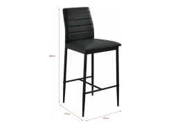 Banco|Mobikasa Conjunto de 2 banquetas/cadeiras de bar com pés de aço assento sintético e altura do assento de 66 cm pretas 03_0005787 Cinzento