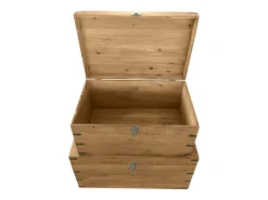 Acessórios De Arrumação*OZAIA Conjunto de 2 baús de madeira, C. 70 x L. 46 x A. 35 cm e C. 60 x L. 38 x A. 30 cm, MALOUEN Natural claro