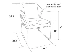 Poltrona*Dorel Home Conjunto de 2 cadeiras de sala de jantar em pele sintética camel Cinzento