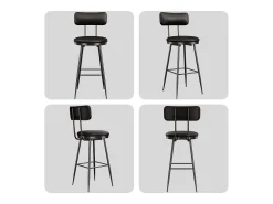 Sale Conjunto de 4 cadeiras de balcão – , couro sintético, encosto, altura 65 cm Preto