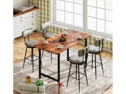 Sale Conjunto de 4 cadeiras de bar – cinza, estilo industrial, encosto, altura 65 cm Cinzento